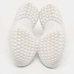 Roger Vivier White Nylon Viv Run Crystal Buckle Sneakers Size 39.5
