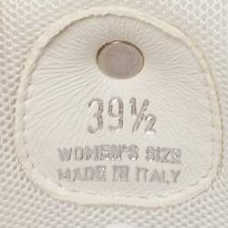 Roger Vivier White Nylon Viv Run Crystal Buckle Sneakers Size 39.5