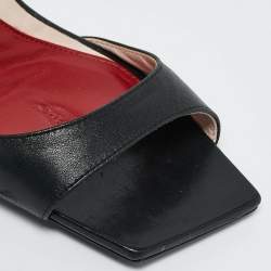 Roger Vivier Black Leather Vic Choc Bow Ankle Strap Sandals Size 38
