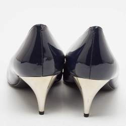 Pre Owned Roger Vivier Navy Blue Patent Leather Sexy Choc Pumps Size 41