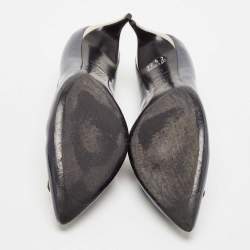 Pre Owned Roger Vivier Navy Blue Patent Leather Sexy Choc Pumps Size 41