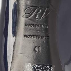 Pre Owned Roger Vivier Navy Blue Patent Leather Sexy Choc Pumps Size 41