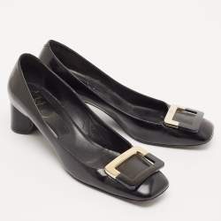 Roger Vivier Black Leather U Look Pumps Size 38.5