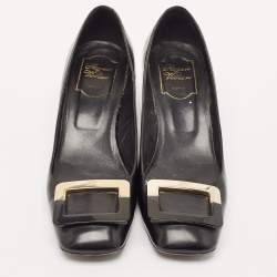 Roger Vivier Black Leather U Look Pumps Size 38.5
