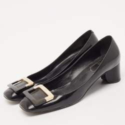 Roger Vivier Black Leather U Look Pumps Size 38.5