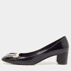 Roger Vivier Black Leather U Look Pumps Size 38.5