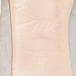 Pre Owned Roger Vivier Grey Suede and Patent Leather Belle Vivier Ballet Flats Size 38.5