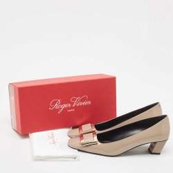 Pre Owned Roger Vivier Beige Patent Leather Belle Vivier Pumps Size 41