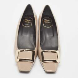 Pre Owned Roger Vivier Beige Patent Leather Belle Vivier Pumps Size 41