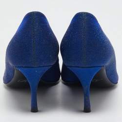 Roger Vivier Blue Glitter Fabric Efflorescence Pumps Size 38