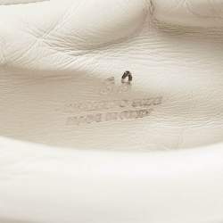 Pre Owned Roger Vivier White Leather Sneaky Viv Crystal Embellished Slip On Sneakers Size 38