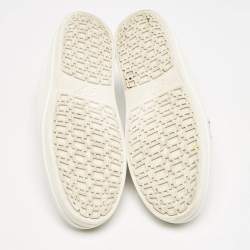 Pre Owned Roger Vivier White Leather Sneaky Viv Crystal Embellished Slip On Sneakers Size 38