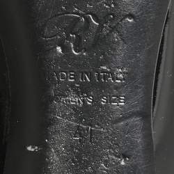 Pre Owned Roger Vivier Black Patent Leather Belle Ballet Flats Size 41