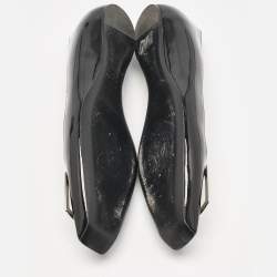 Pre Owned Roger Vivier Black Patent Leather Belle Ballet Flats Size 41