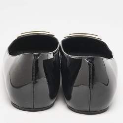 Pre Owned Roger Vivier Black Patent Leather Belle Ballet Flats Size 41