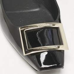 Pre Owned Roger Vivier Black Patent Leather Belle Ballet Flats Size 41