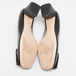 Pre Owned Roger Vivier Black Patent Leather Belle Vivier Block Heel Pumps Size 37