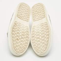 Roger Vivier Grey Wood  Crystal Embellished Slip On Sneakers Size 38