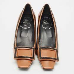 Roger Vivier Brown Leather Buckle Block Heel Pumps Size 36