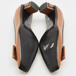 Roger Vivier Brown Leather Buckle Block Heel Pumps Size 36