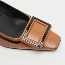 Roger Vivier Brown Leather Buckle Block Heel Pumps Size 36