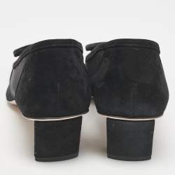 Pre Owned Roger Vivier Black Mesh and Suede Belle Vivier Pumps Size 36