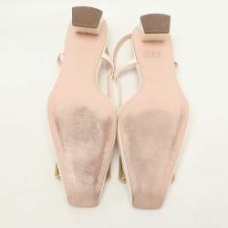 Pre Owned Roger Vivier Cream Patent Leather Belle Vivier 45  Slingback Pumps Size 39