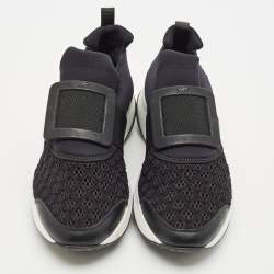 Roger Vivier Black/White Mesh and Neoprene Viv Run Sneakers Size 38.5