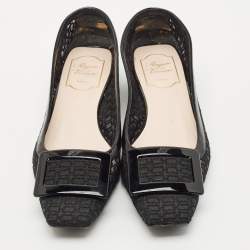 Roger Vivier Black Mesh and Patent Leather Belle Vivier Ballet Flats Size 37.5