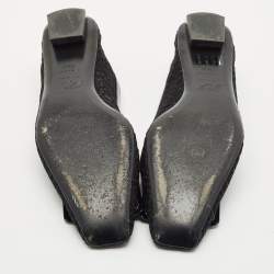 Roger Vivier Black Mesh and Patent Leather Belle Vivier Ballet Flats Size 37.5