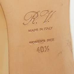 Roger Vivier Beige Leather Trompette Flats Size 40.5