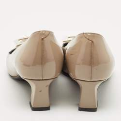 Roger Vivier Dark Beige Patent Leather Trompette Pumps Size 37