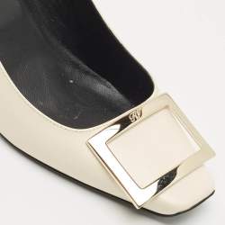 Pre Owned Roger Vivier White Leather Trompette Pumps Size 37