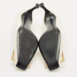 Pre Owned Roger Vivier White Leather Trompette Pumps Size 37