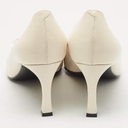 Pre Owned Roger Vivier White Leather Trompette Pumps Size 37