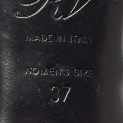 Roger Vivier Black Patent Leather Belle Vivier Mules Size 37