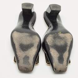 Roger Vivier Black Patent Leather Belle Vivier Mules Size 37