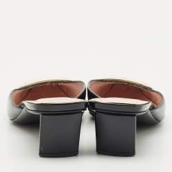 Roger Vivier Black Patent Leather Belle Vivier Mules Size 37