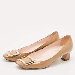 Roger Vivier Light Brown Patent Leather Trompette Pumps Size 37