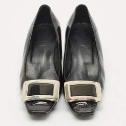 Roger Vivier Black Patent Leather Belle Vivier Pumps Size 36.5