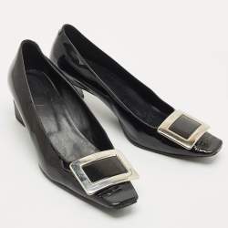 Roger Vivier Black Patent Leather Belle Vivier Pumps Size 36.5