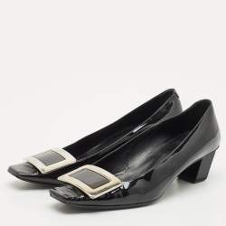 Roger Vivier Black Patent Leather Belle Vivier Pumps Size 36.5
