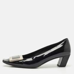 Roger Vivier Black Patent Leather Belle Vivier Pumps Size 36.5