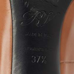 Pre Owned Roger Vivier Brown Leather Trompette Pumps Size 37.5