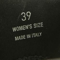 Pre Owned Roger Vivier Black Leather And Mesh Viv Run Strass Buckle Sandals Size 39