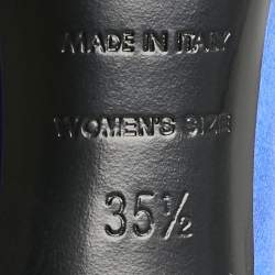 Pre Owned Roger Vivier Blue Satin Trompette Crystals Pumps Size 35.5