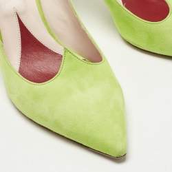 Pre Owned Roger Vivier Green Suede Pointed Toe Pumps Size 41