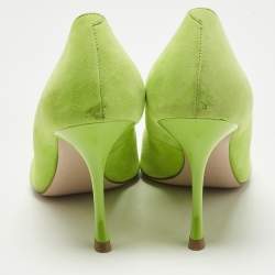 Pre Owned Roger Vivier Green Suede Pointed Toe Pumps Size 41