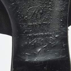 Pre Owned Roger Vivier Black Satin Crystal Embellished Slide Sandals Size 41