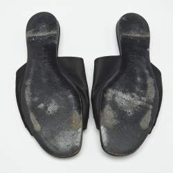 Pre Owned Roger Vivier Black Satin Crystal Embellished Slide Sandals Size 41